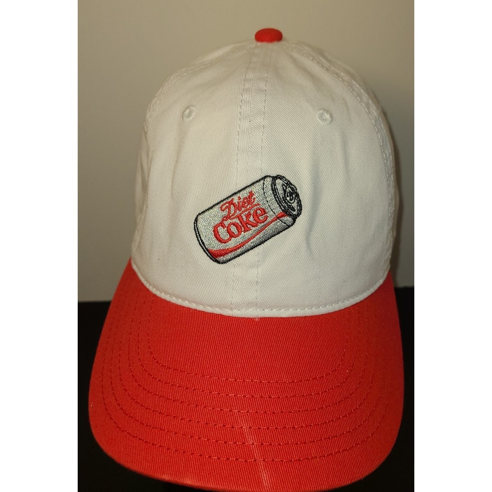 Diet Coke Hat White Red Adjustable Cap Embroidered Logo Coca Cola NWOT